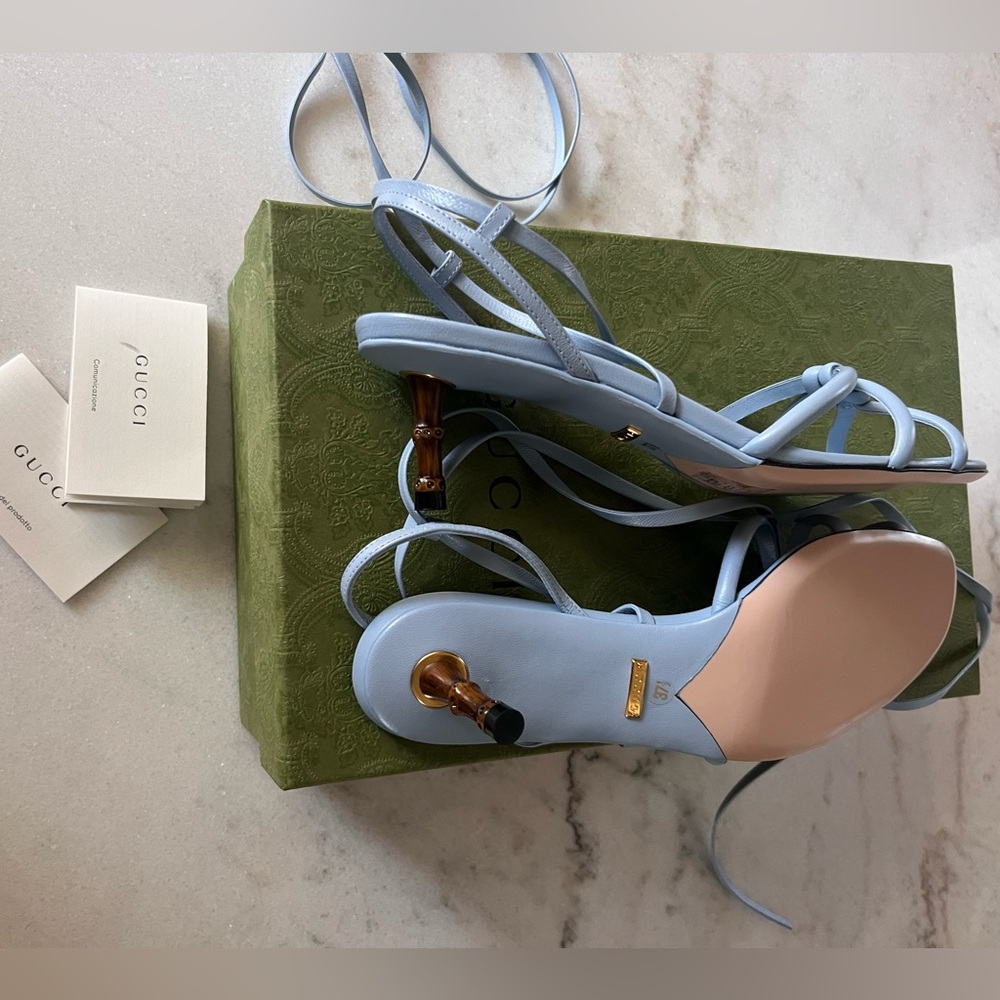 Gucci Women's Blue Strappy Sandals - Picture 6 of 12